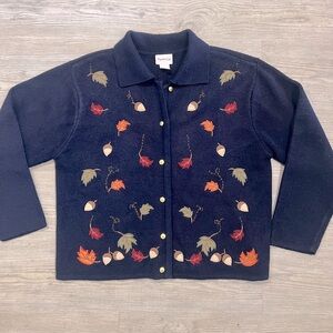 Crystal-Kobe Fall Cardigan Sweater Large